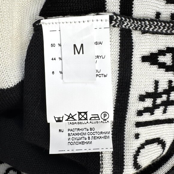 I'cona Black and White Zip Sweater EUC - Medium - Picture 7 of 9